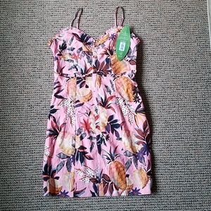 Farm Rio Pink Pineapple Mini Dress